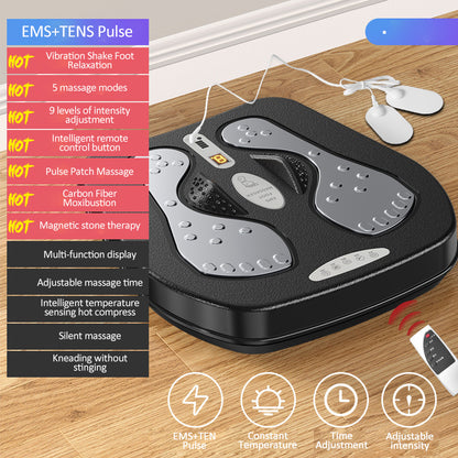 Adjustable Vibration Speed Electric Machine Vibration Foot Leg Trainer With Heat Remote Control For 4