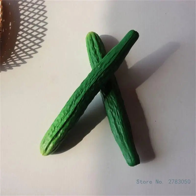 Realistic Simulation Vegetables Ornament,Soft PU Artificial Fake Aubergine & Cucumber Replicas for Home Display & Decor