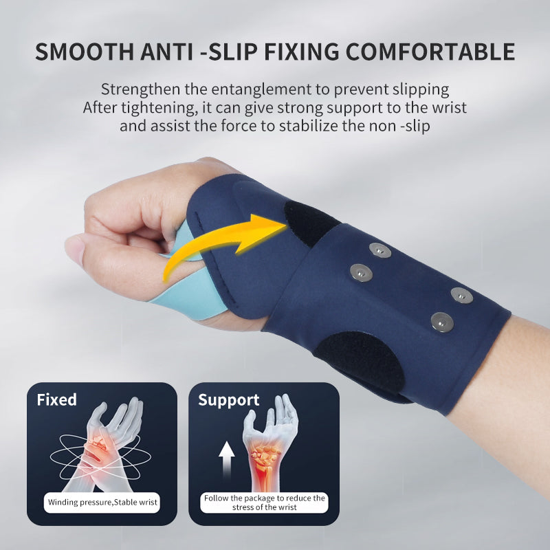 USB Rechargeable Warm Pad Wrist Brace, Cordless Wrist Massager with Heat, Wrap with Massage for Wrist Pain and Fatigue