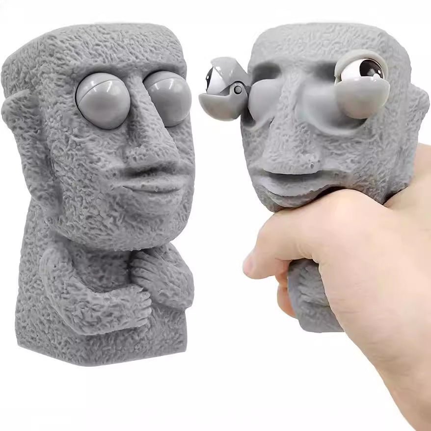 Moai Statue Stress Toy SlowRebound Stone Man Squeeze Toy For Anxiety Relief With Funny Interested E 2