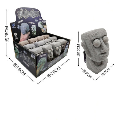 Moai Statue Stress Toy SlowRebound Stone Man Squeeze Toy For Anxiety Relief With Funny Interested E 4