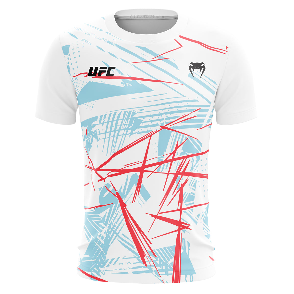 UFC Men Casual Streetwear, 2025 New Fashion Line, Colorful Striped 3D Print Tee, MMA Fitness Short Sleeve Top