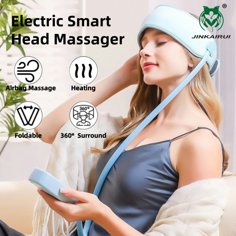 Air Compression Head Massager, Sleep Aid Scalp Instrument, Airbag Wrapping Cap, Relaxation, Rechargeable Use