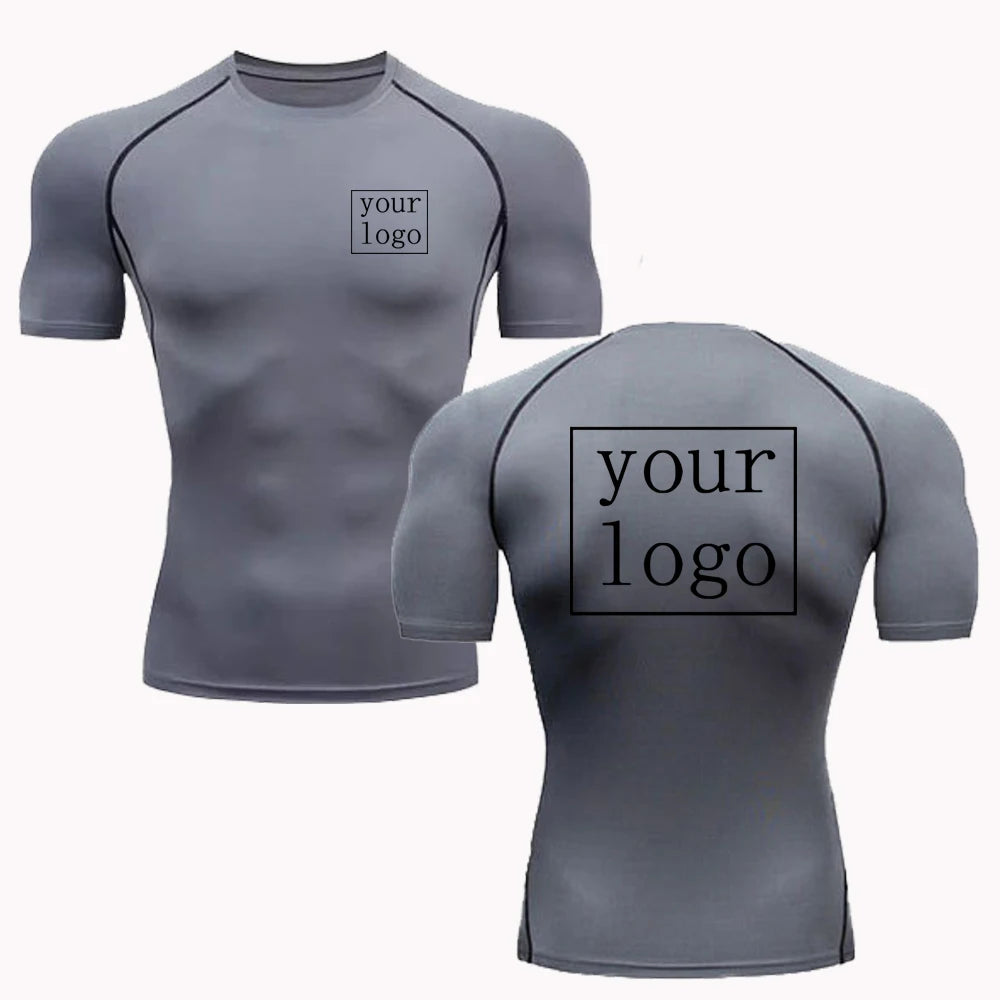 Custom Compression T Shirt Your Design Logo Quick Dry Gym Tee Men Women 4