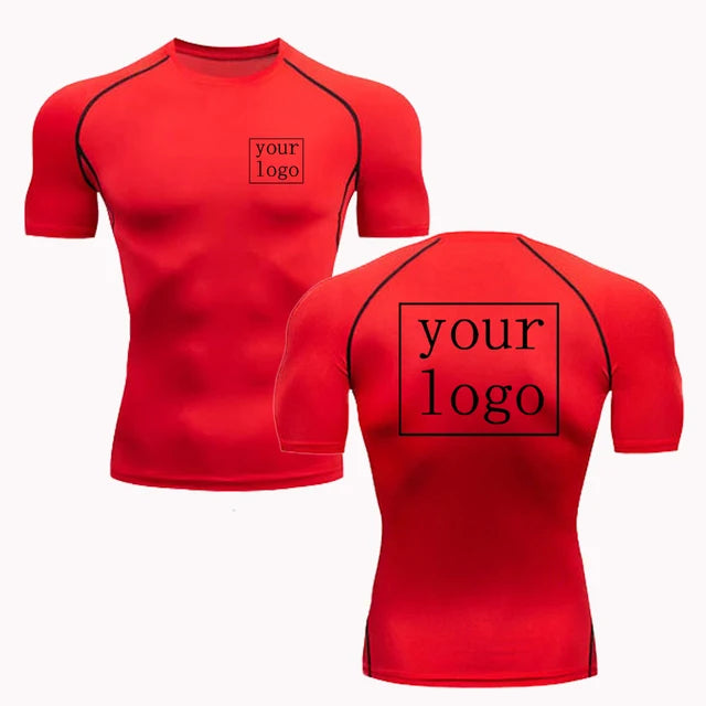 Custom Compression T Shirt Your Design Logo Quick Dry Gym Tee Men Women 7