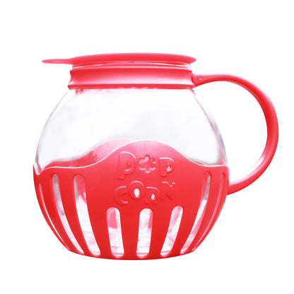 Microwave Popcorn Popper, Glass Popcorn Maker with Silicone Lid, Temperature Safe Borosilicate Glass Bowl
