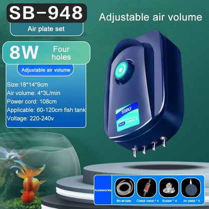 Silent Aquarium Air Pump With Adjustable Air Volume 12