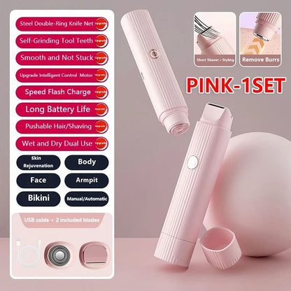 2 In 1 Electric Razor For Women Rechargeable Hair Remover 7