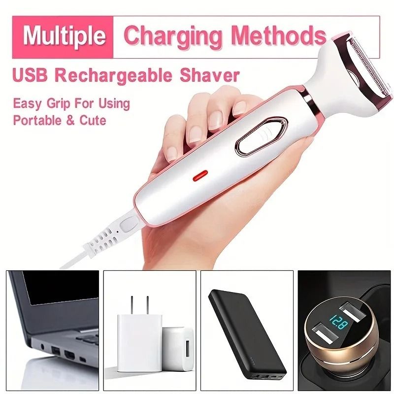 4 In 1 Electric Lady Shaver Rechargeable Hair Removal Epilator 4