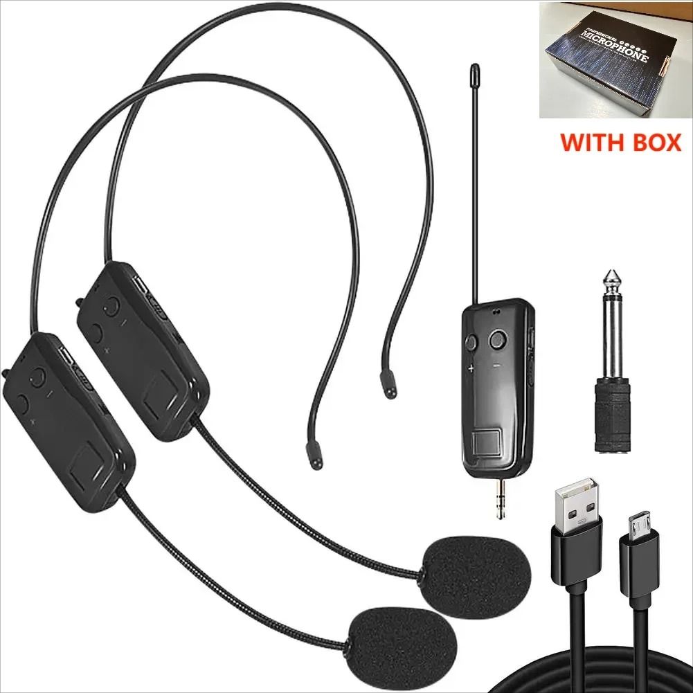 24G Wireless Headset Microphone With Transmitter And Receiver 7