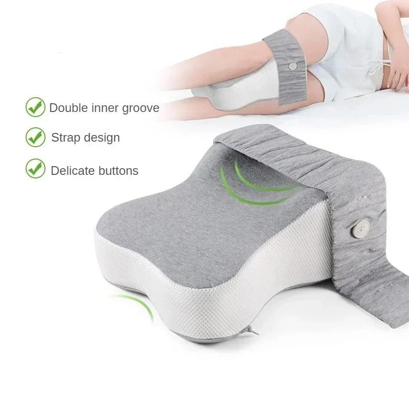Orthopedic Memory Foam Leg Pillow with Adjustable Strap for Side Sleeping