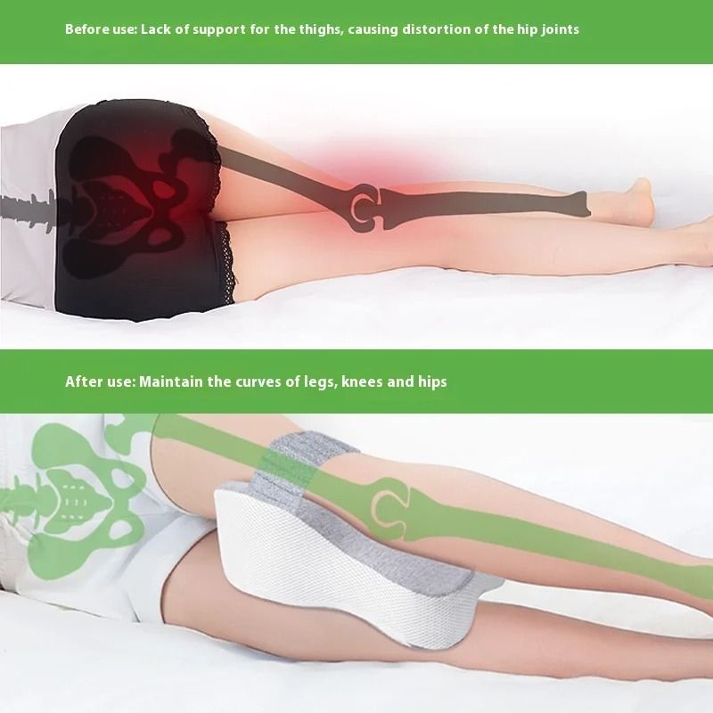 Orthopedic Memory Foam Leg Pillow With Adjustable Strap For Side Sleeping 1