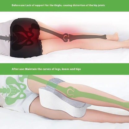 Orthopedic Memory Foam Leg Pillow With Adjustable Strap For Side Sleeping 1