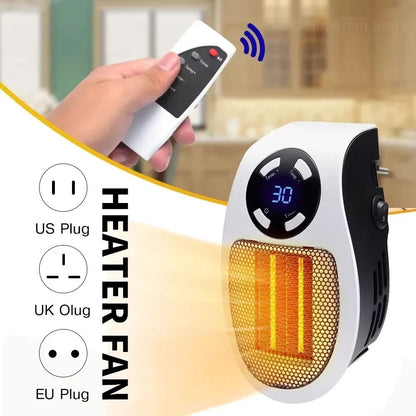 Portable Electric Heater 500W Mini Wall Plug Room Warmer With Remote Control 1