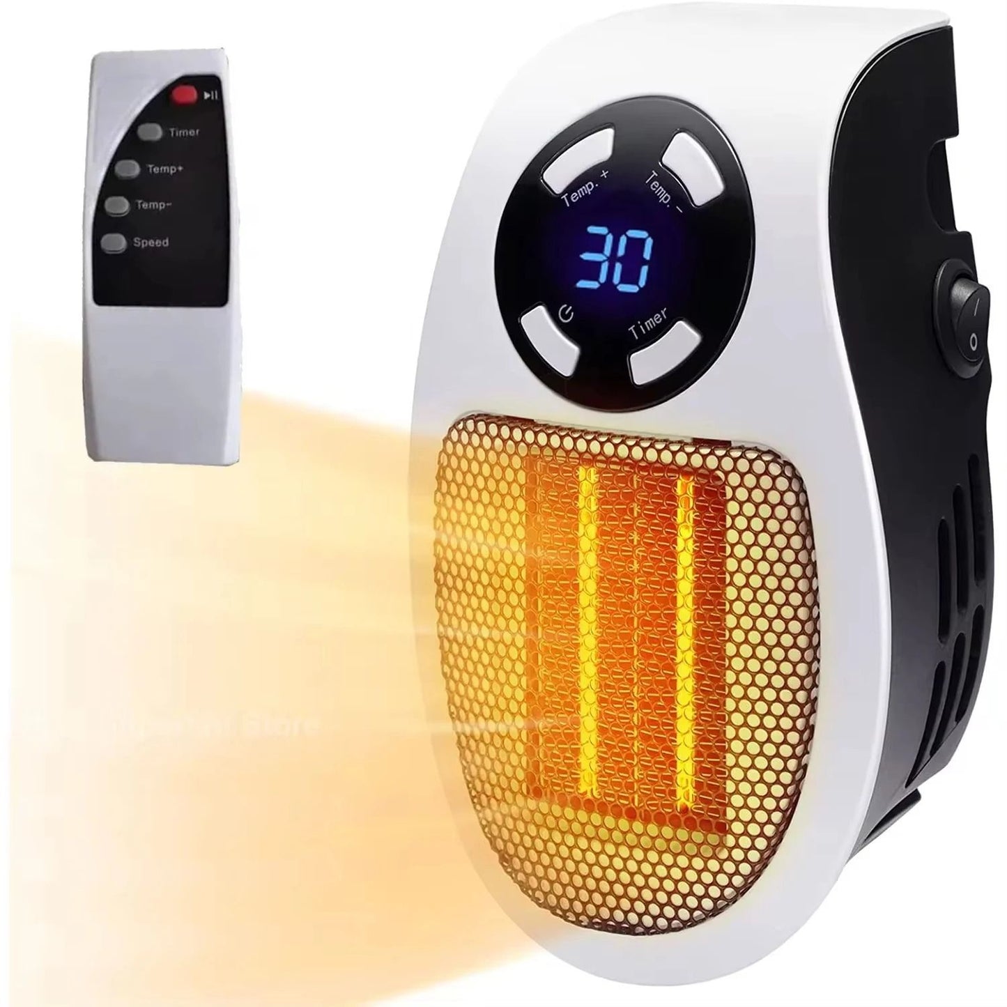 Portable Electric Heater 500W Mini Wall Plug Room Warmer With Remote Control 6