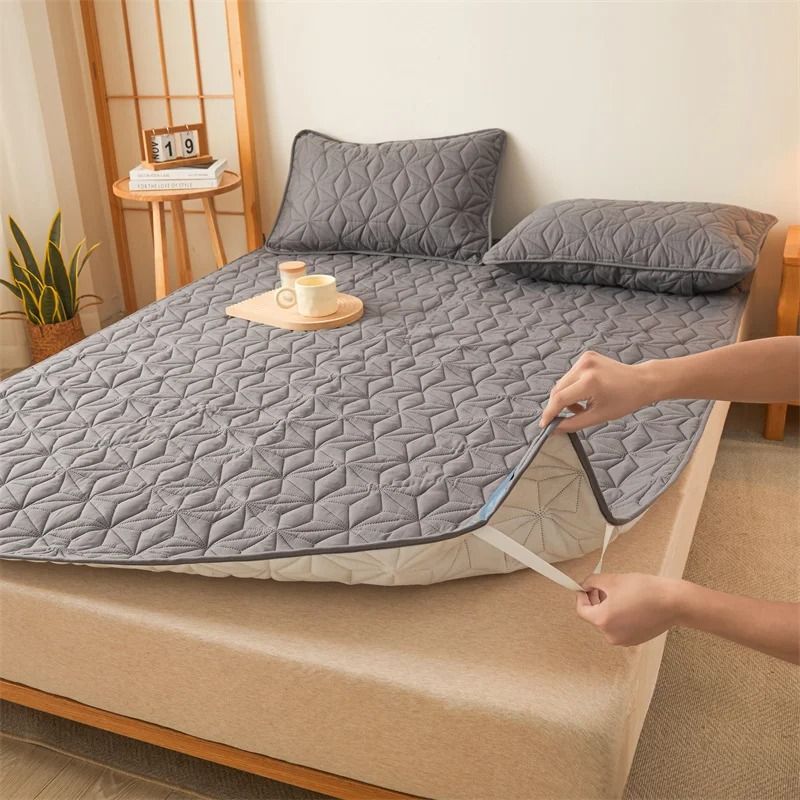 Waterproof Quilted Mattress Topper With Elastic Band Bed Protector Pad 2