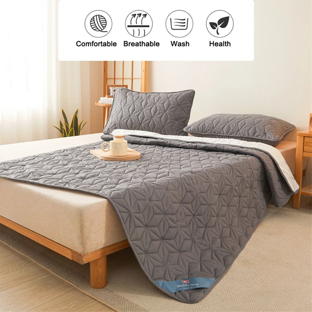 Waterproof Quilted Mattress Topper With Elastic Band Bed Protector Pad 3