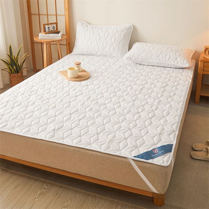 Waterproof Quilted Mattress Topper With Elastic Band Bed Protector Pad 7
