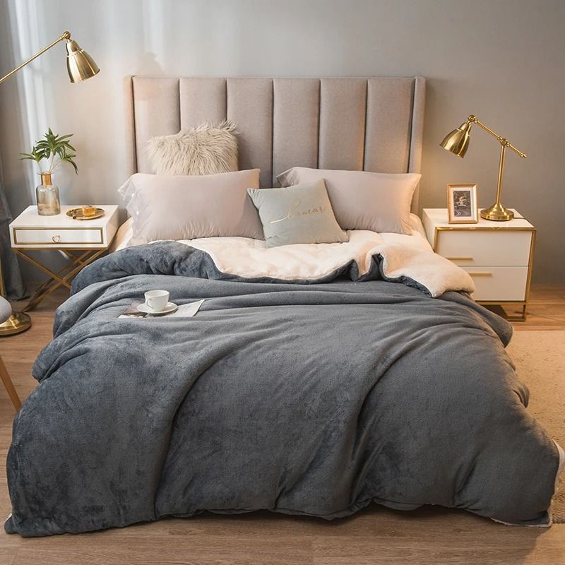 Wool Throw Blanket Double Sided Warm Winter Bedspread For Bedroom And Camping 5