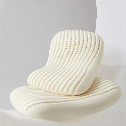 Natural Latex Pillow with Cotton Cover for Neck Pain Relief and Comfortable Sleep