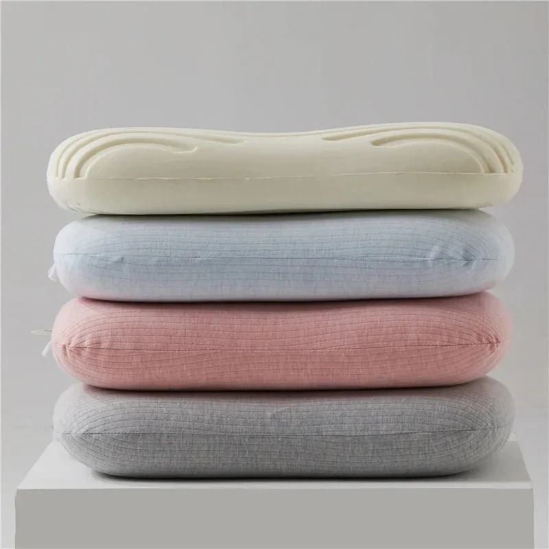 Natural Latex Pillow With Cotton Cover For Neck Pain Relief And Comfortable Sleep 2