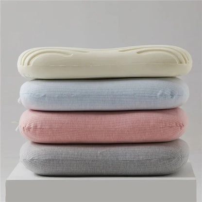 Natural Latex Pillow With Cotton Cover For Neck Pain Relief And Comfortable Sleep 2