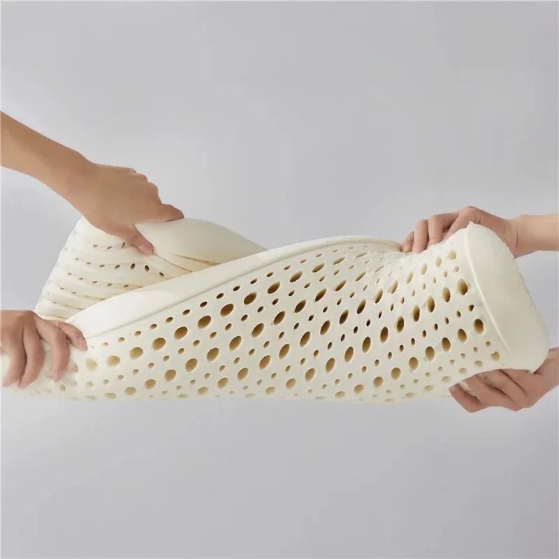 Natural Latex Pillow With Cotton Cover For Neck Pain Relief And Comfortable Sleep 4