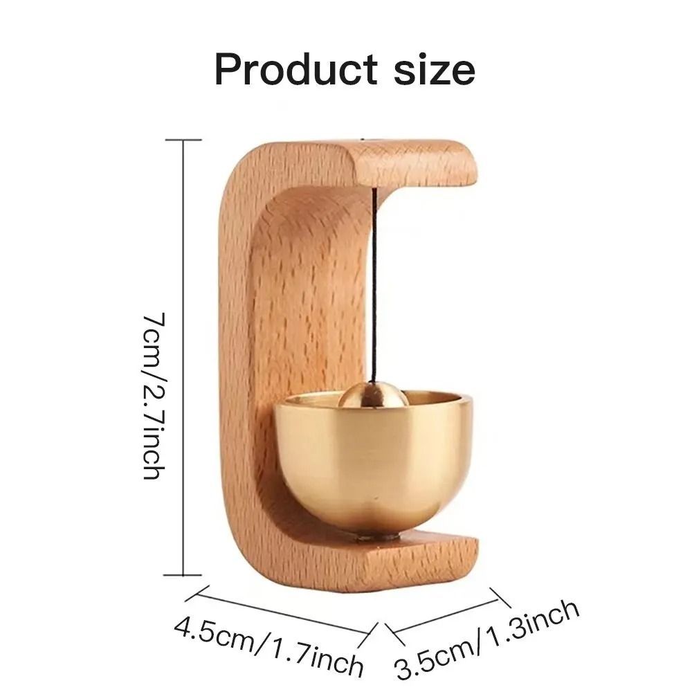 Magnetic Wooden Wind Bell With Copper Chime For Home Or Car 1