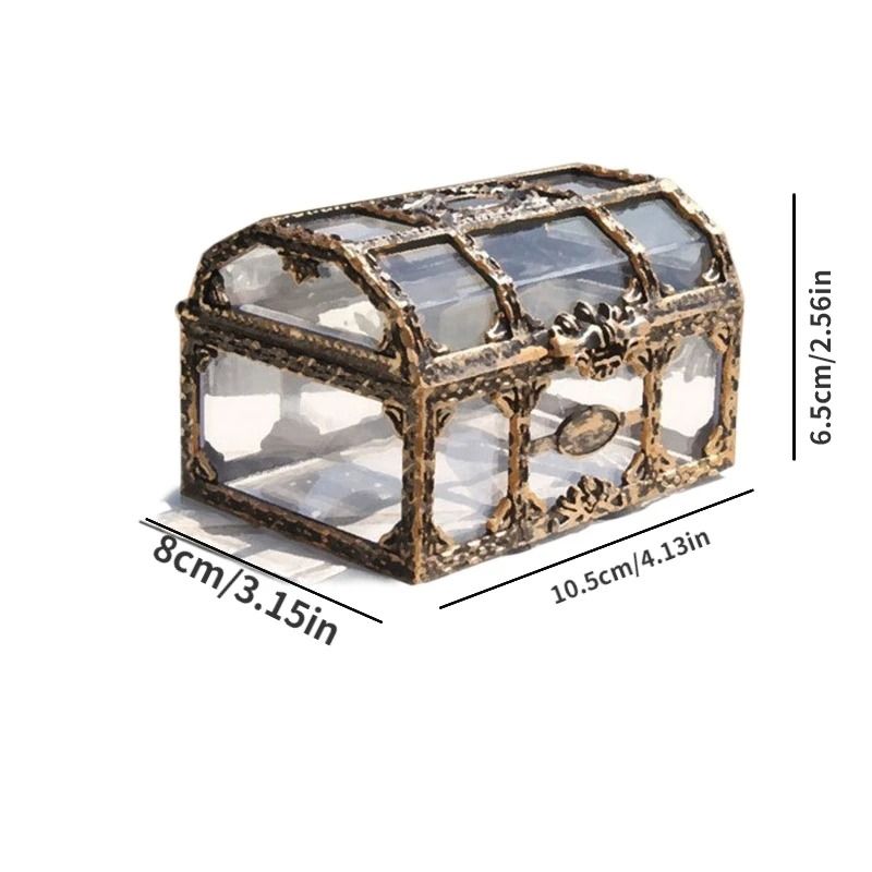 Transparent Plastic Treasure Chest Jewelry Storage Box 6