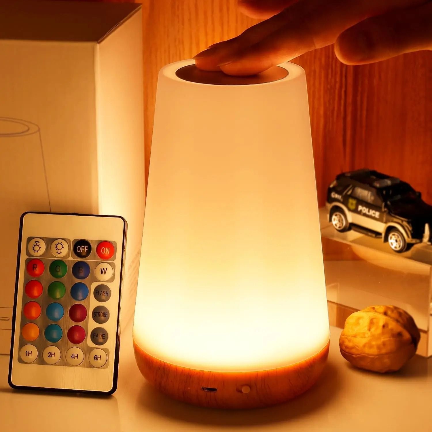 Color Changing Night Lamp RGB Remote Touch Portable Table Lamp