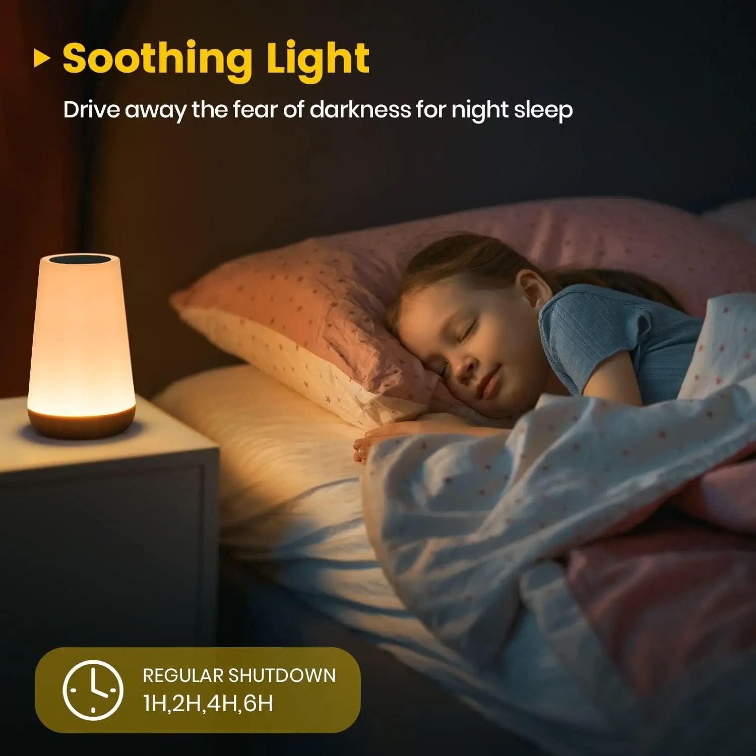 Color Changing Night Lamp RGB Remote Touch Portable Table Lamp 5