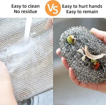 Steel Wire Cleaning Cloth NonScratch Double Layer Dishwashing Rags 5