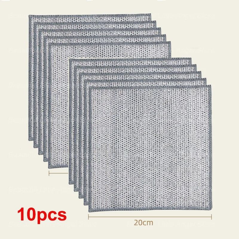 Steel Wire Cleaning Cloth NonScratch Double Layer Dishwashing Rags 8
