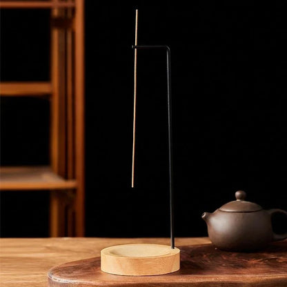 Wooden Incense Burner Upside Down Stick Holder With Tray For Home And Yoga 9
