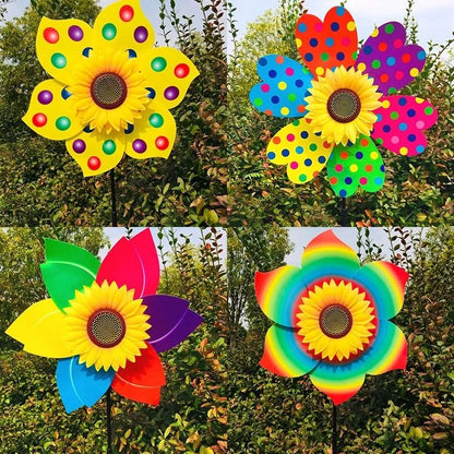 Sunflower Wind Spinner Lawn Pinwheel Outdoor Garden Decoration