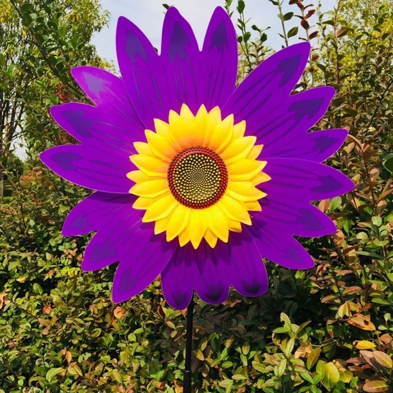 Sunflower Wind Spinner Lawn Pinwheel Outdoor Garden Decoration 12