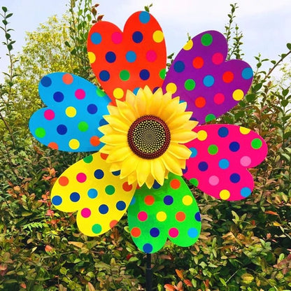 Sunflower Wind Spinner Lawn Pinwheel Outdoor Garden Decoration 1