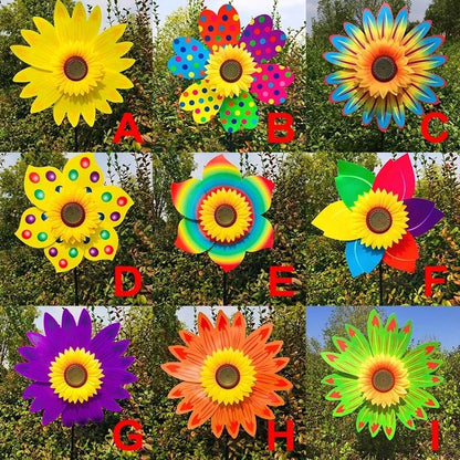Sunflower Wind Spinner Lawn Pinwheel Outdoor Garden Decoration 5
