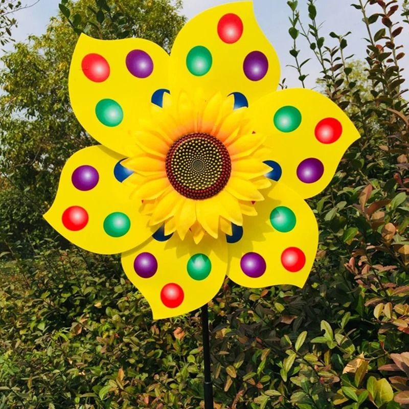 Sunflower Wind Spinner Lawn Pinwheel Outdoor Garden Decoration 6