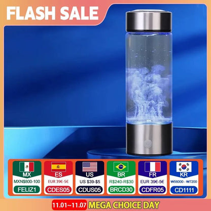 450ML Portable Hydrogen Water Generator with High Concentration in 3 Minute Mode