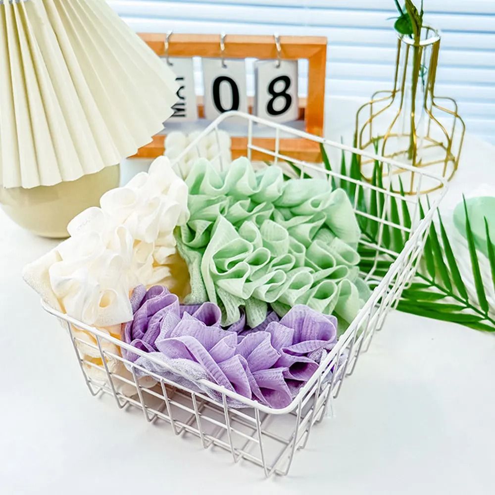 2 In 1 Bath Loofah Towel With Drawstring Soft Exfoliating Shower Sponge For Soap 5
