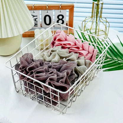 2 In 1 Bath Loofah Towel With Drawstring Soft Exfoliating Shower Sponge For Soap 6