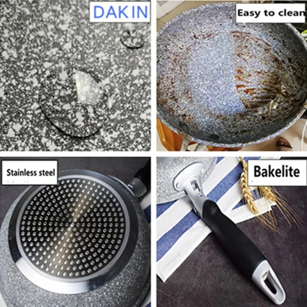 Durable Stone Frying Pan And Wok Non Stick Cookware For Induction And Gas Stove 6