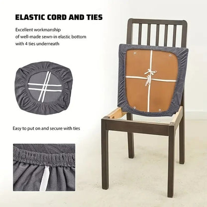 Jacquard Waterproof Chair Slipcover For Dining And Office Chairs 2