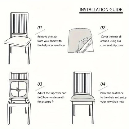 Jacquard Waterproof Chair Slipcover For Dining And Office Chairs 4