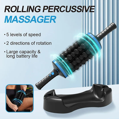Cordless Rolling Body Massager 360 Percussive Muscle Relaxer