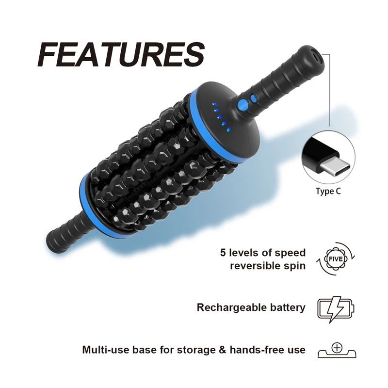 Cordless Rolling Body Massager 360 Percussive Muscle Relaxer 5
