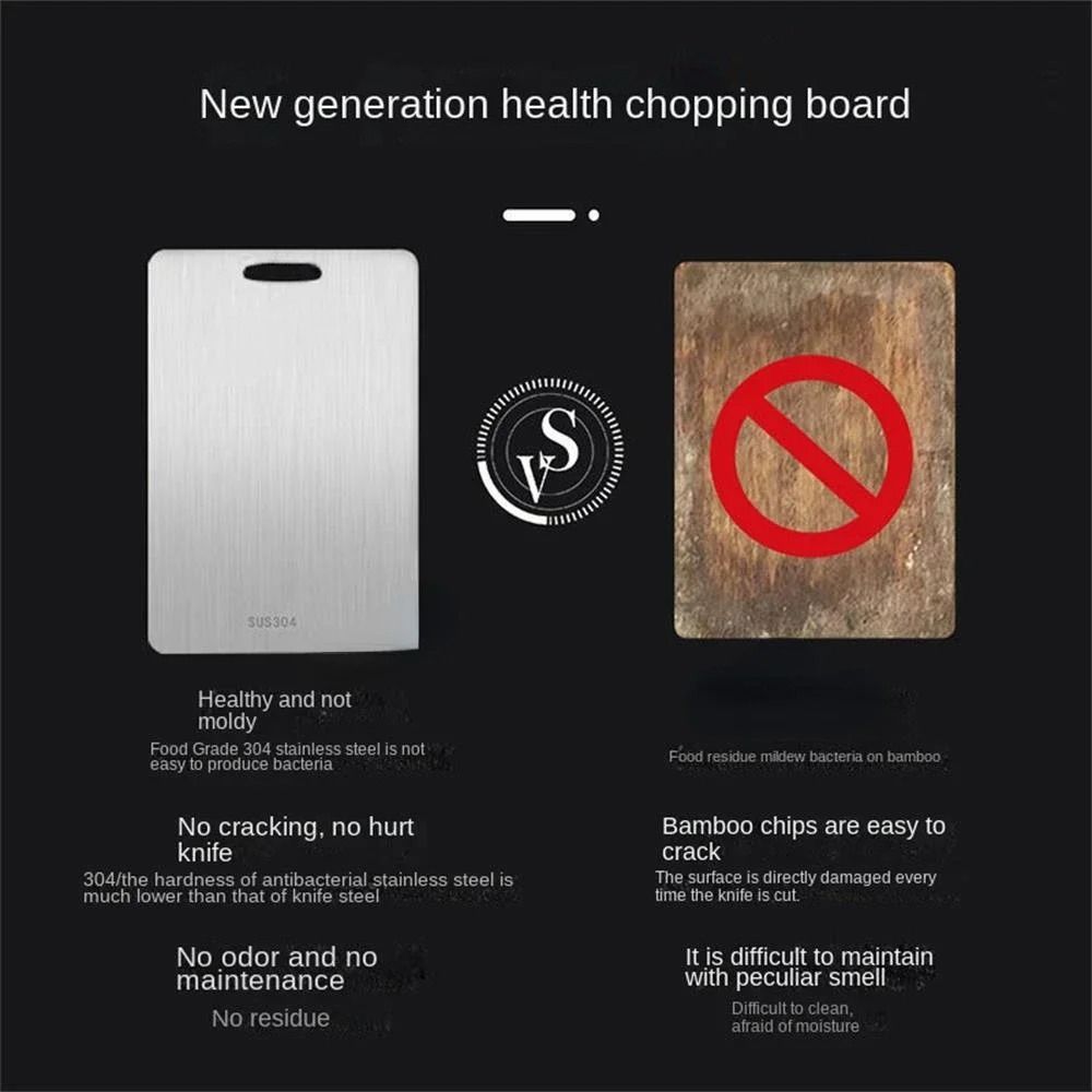 Stainless Steel Cutting Board Double Sided Antibacterial Chopping Board 5