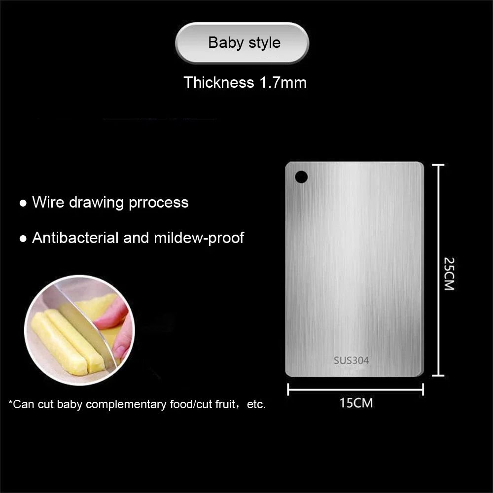 Stainless Steel Cutting Board Double Sided Antibacterial Chopping Board 7