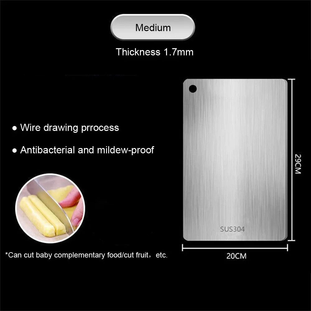 Stainless Steel Cutting Board Double Sided Antibacterial Chopping Board 8